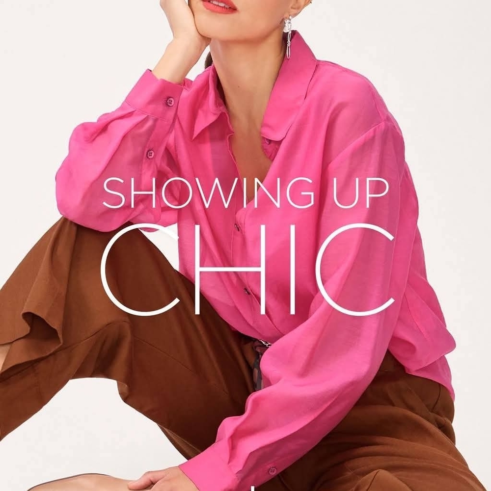 CAbi Vibrant Pink Button Down Shirt